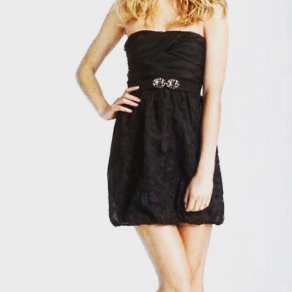 BCBG MaxAzria Black Organza Cocktail Dress